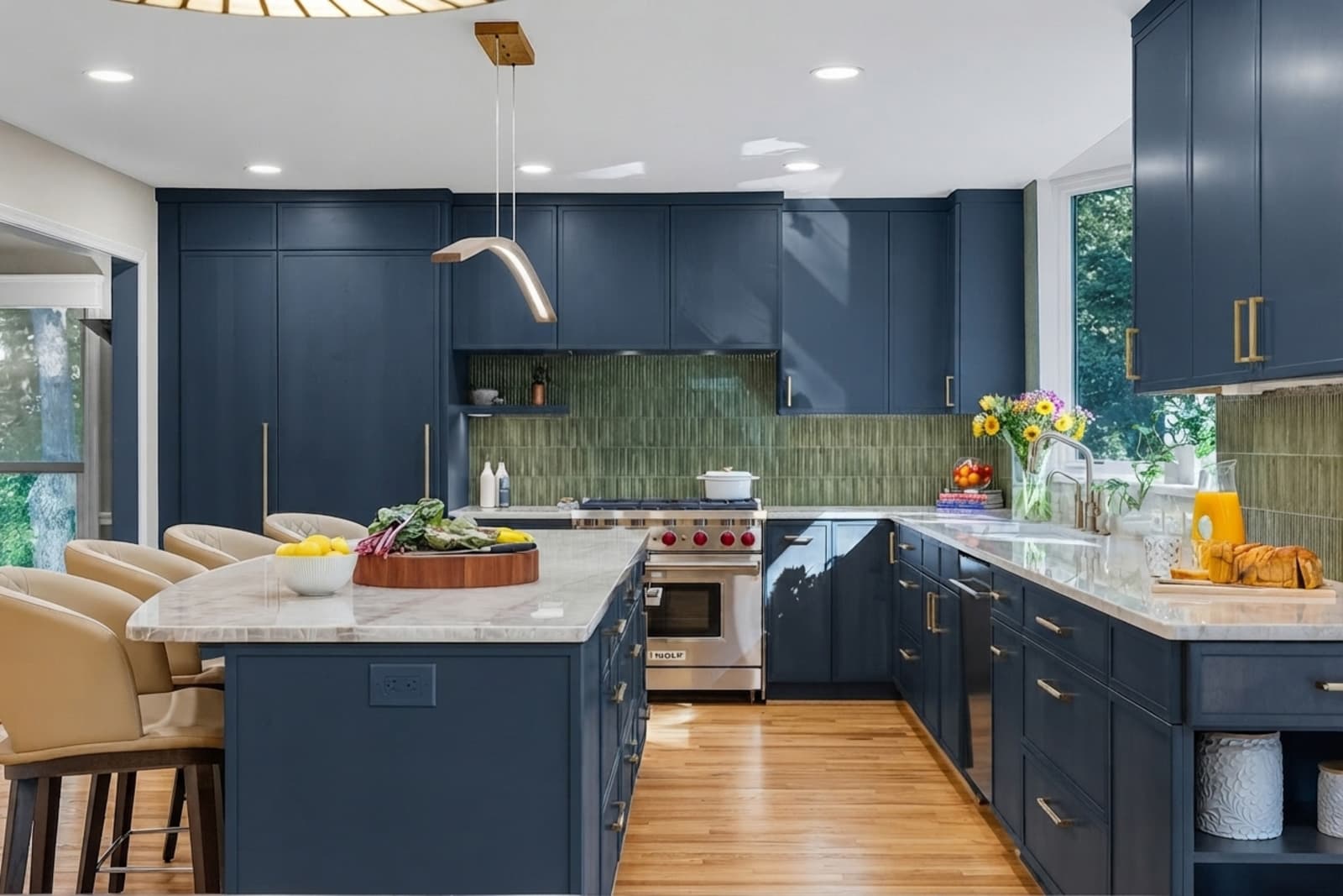 Navy cabinets